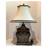 Elegant Bronze Finish Table Lamp with Embellished Shade