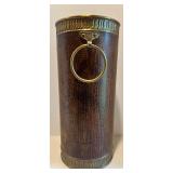 Brass Umbrella Stand with Leopard-Print Umbrella