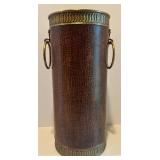 Brass Umbrella Stand with Leopard-Print Umbrella