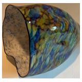 Large Handcrafted Multicolored Art Glass Vase, signed by Seattle Glass Blowing Studio