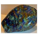 Large Handcrafted Multicolored Art Glass Vase, signed by Seattle Glass Blowing Studio