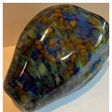 Large Handcrafted Multicolored Art Glass Vase, signed by Seattle Glass Blowing Studio