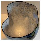 Large Handcrafted Multicolored Art Glass Vase, signed by Seattle Glass Blowing Studio