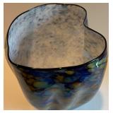 Large Handcrafted Multicolored Art Glass Vase, signed by Seattle Glass Blowing Studio
