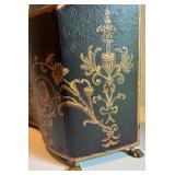 Antique Style Metal Magazine Holder with Ornate Design