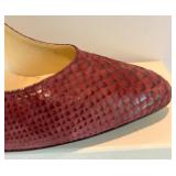 Jimmy Choo Burgundy Snakeskin Pattern Leather High Heels