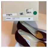 Jimmy Choo Burgundy Snakeskin Pattern Leather High Heels