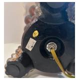 Vintage Style Table Lamp with Brown Textured Base and Fabric Shade