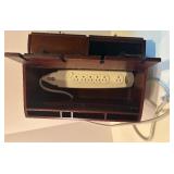 Wooden Charging Station with Built-in Power Strip and Drawers