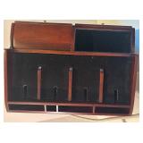 Wooden Charging Station with Built-in Power Strip and Drawers