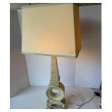 Vintage Geometric Table Lamp with Square Shade