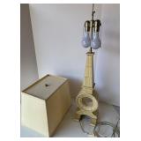 Vintage Geometric Table Lamp with Square Shade