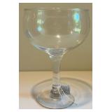 Large Woven Red Serving Tray and Clear Glass Oversized Goblet