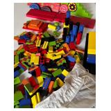 Colorful Wooden Block Set with Track Pieces