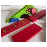 Colorful Wooden Block Set with Track Pieces