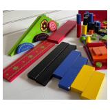 Colorful Wooden Block Set with Track Pieces