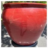 Large Red Ceramic Garden Planter Pot