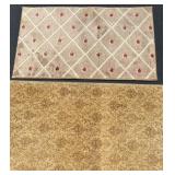 Set of 2 Decorative Area Rugs with Floral and Geometric Patterns