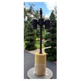 Pair of Vintage Style Wooden Floor Lamps with Shades