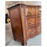 Henredon Dresser with Dark Chestnut Finish and Marble Top