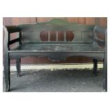 Outdoor Wooden Bench with Black Finish