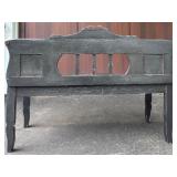 Outdoor Wooden Bench with Black Finish