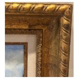 Framed Landscape Painting with Ornate Gold Frame, signed by Artist