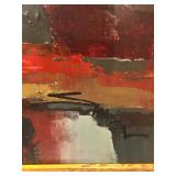 Signed Landscape Painting with Ornate Gold Frame, signed by Artist Manuel