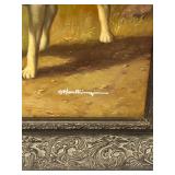 Framed Painting of Hound Dogs by G. Herring