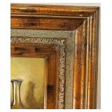 Vintage Framed Painting of Wine and Grapes, signed by Artist