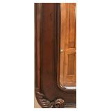 Large Ornate Vintage Wooden Wall Mirror with Carved Detailing