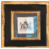 Set of 4 Framed Heraldic Prints with Gold Trim