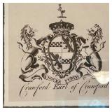 Set of 4 Framed Heraldic Prints with Gold Trim