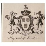 Set of 4 Framed Heraldic Prints with Gold Trim