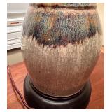 Ceramic Table Lamp with Earth Tone Glaze
