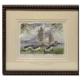Set of 4 Framed Prints - London Landmarks by Angela Fielder