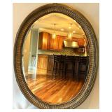 Oval Wall Mirror with Silver Frame by Lucy Interior Design