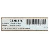 Oval Wall Mirror with Silver Frame by Lucy Interior Design