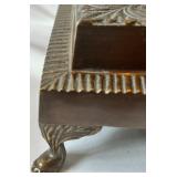 Ornate Brass and Fabric Floor Lamp with Detailed Base and Shade