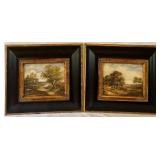 Pair of Niko Kyte Landscape Paintings in Ornate Frames
