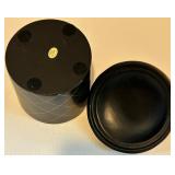 Set of 3 Black and Gold Decorative Canisters with Pinecone Finials