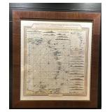 Framed Reproduction 1784 Vintage Map of the Antilles and Caribs Islands