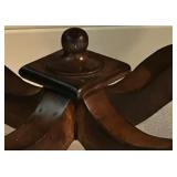 Round Wooden Table with Ornate Detailing