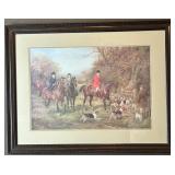 Framed Heywood Hardy Equestrian Artwork with Hunting Scene