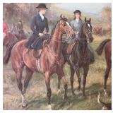 Framed Heywood Hardy Equestrian Artwork with Hunting Scene