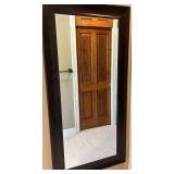 Large Framed Wall Mirror with Dark Wood Finish