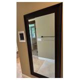 Large Framed Wall Mirror with Dark Wood Finish