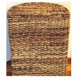 Woven Natural Fiber Hamper Basket with Hinged Lid