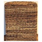 Woven Natural Fiber Hamper Basket with Hinged Lid