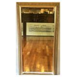 Elegant Wall Mirror with Gold Ribbed Frame